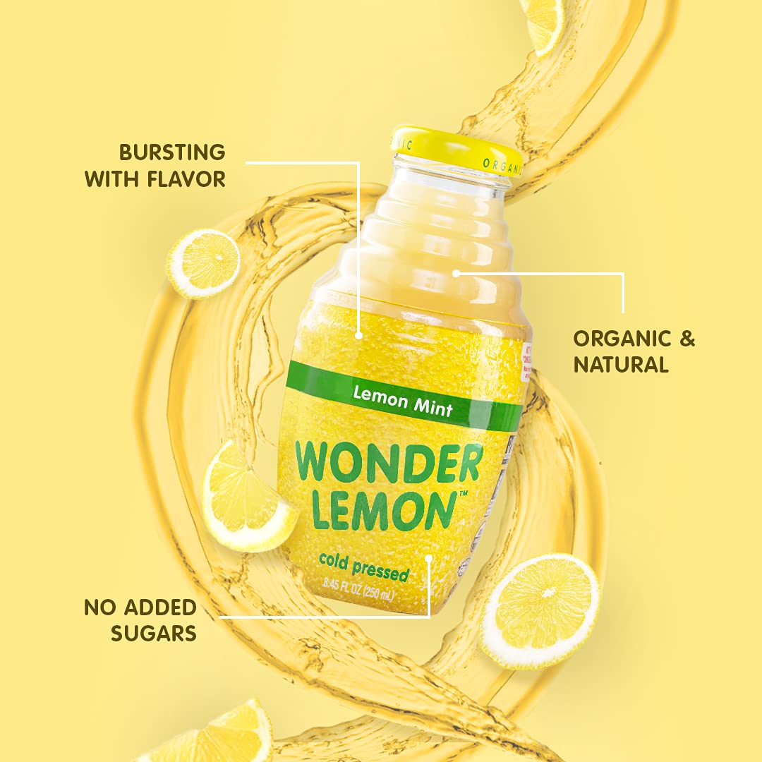 Wonder Lemon bottle label close-up shows USDA Organic and Fair Trade certifications.