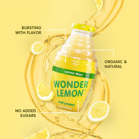 Wonder Lemon bottle label close-up shows USDA Organic and Fair Trade certifications.