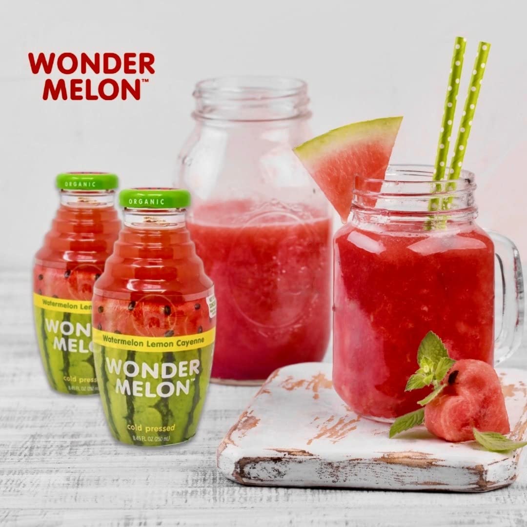 Wonder Melon Watermelon Lemon Cayenne pour—easy to enjoy as a grab-and-go refreshment.