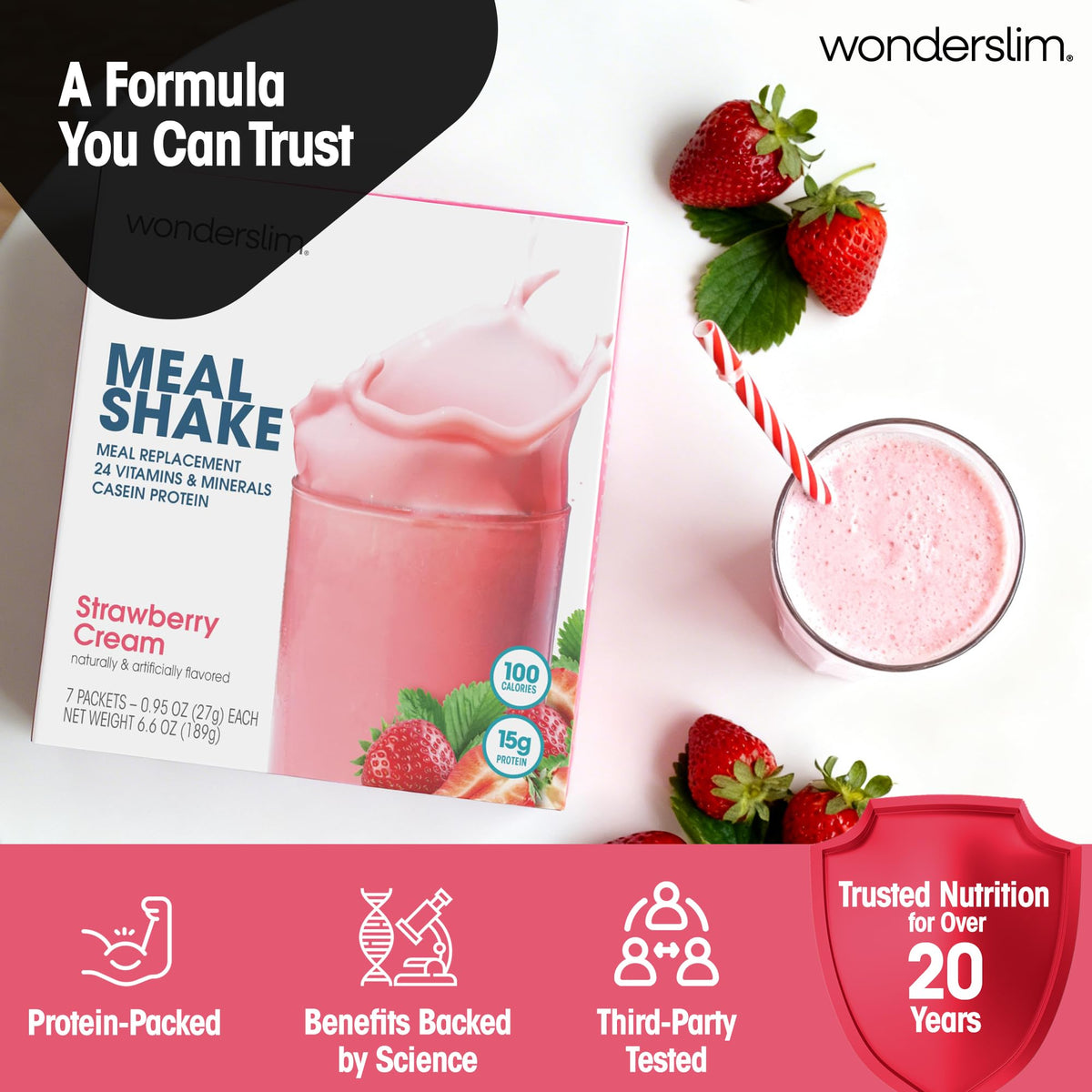WonderSlim 24 vitamins and minerals graphic highlights complete daily support.