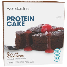 WonderSlim protein cake mix packaging showing a premium, chocolatey treat option