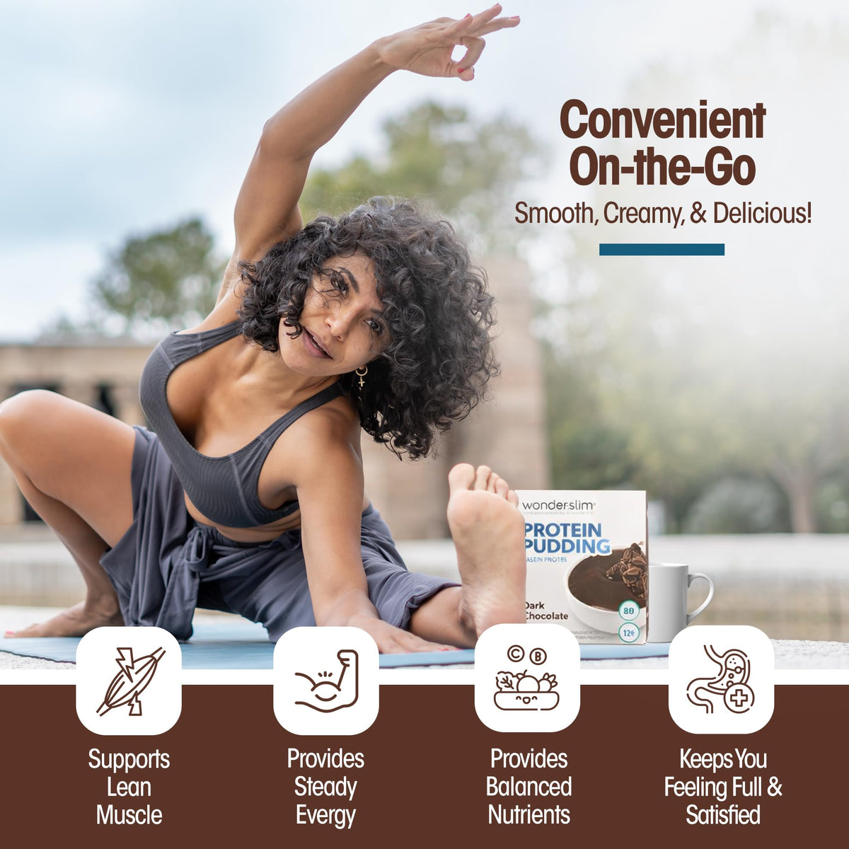 WonderSlim nutrition label shows 90 calories or less and 5g sugar.