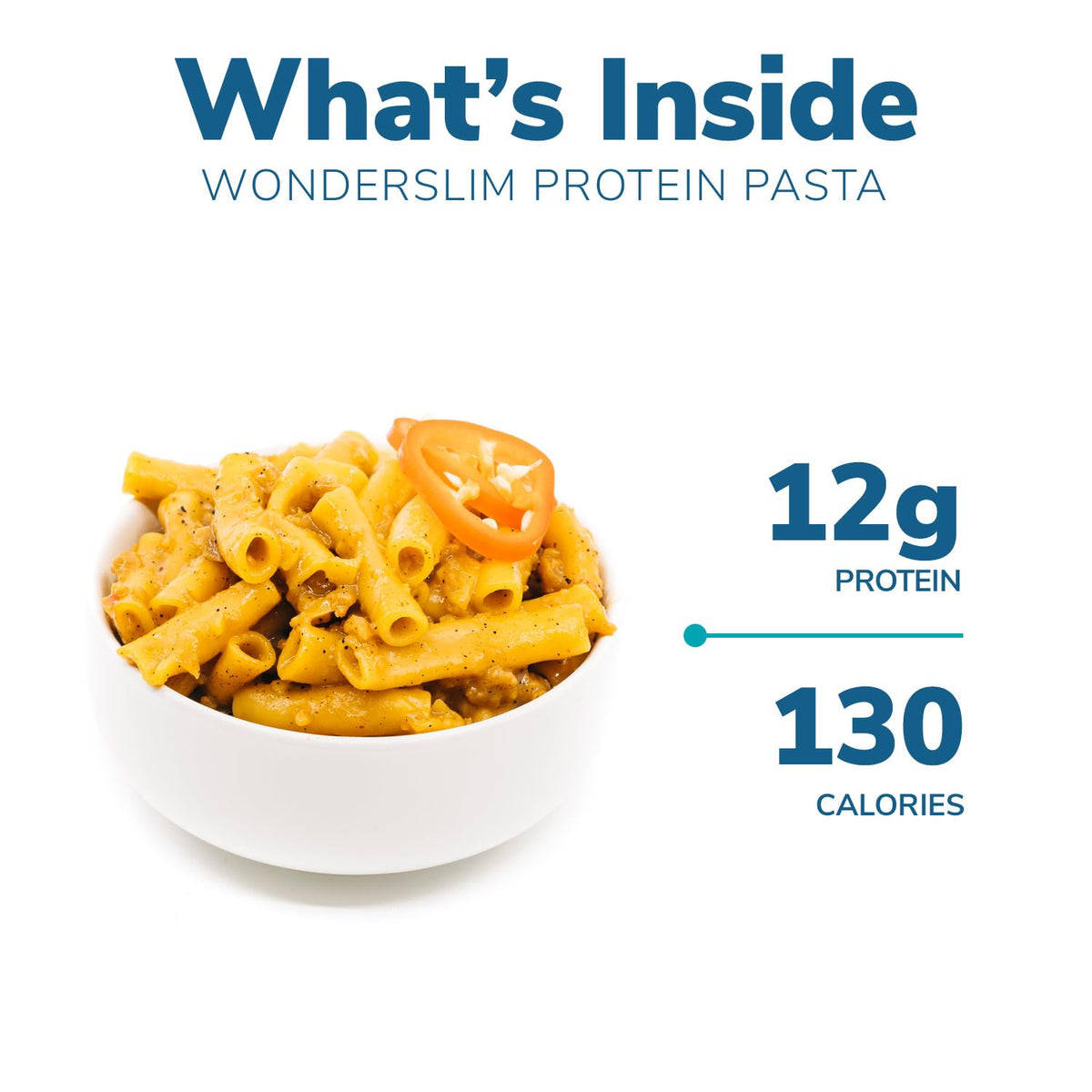 WonderSlim Protein Pasta Spicy Cheese ready plate showcasing quick, flavorful dinner