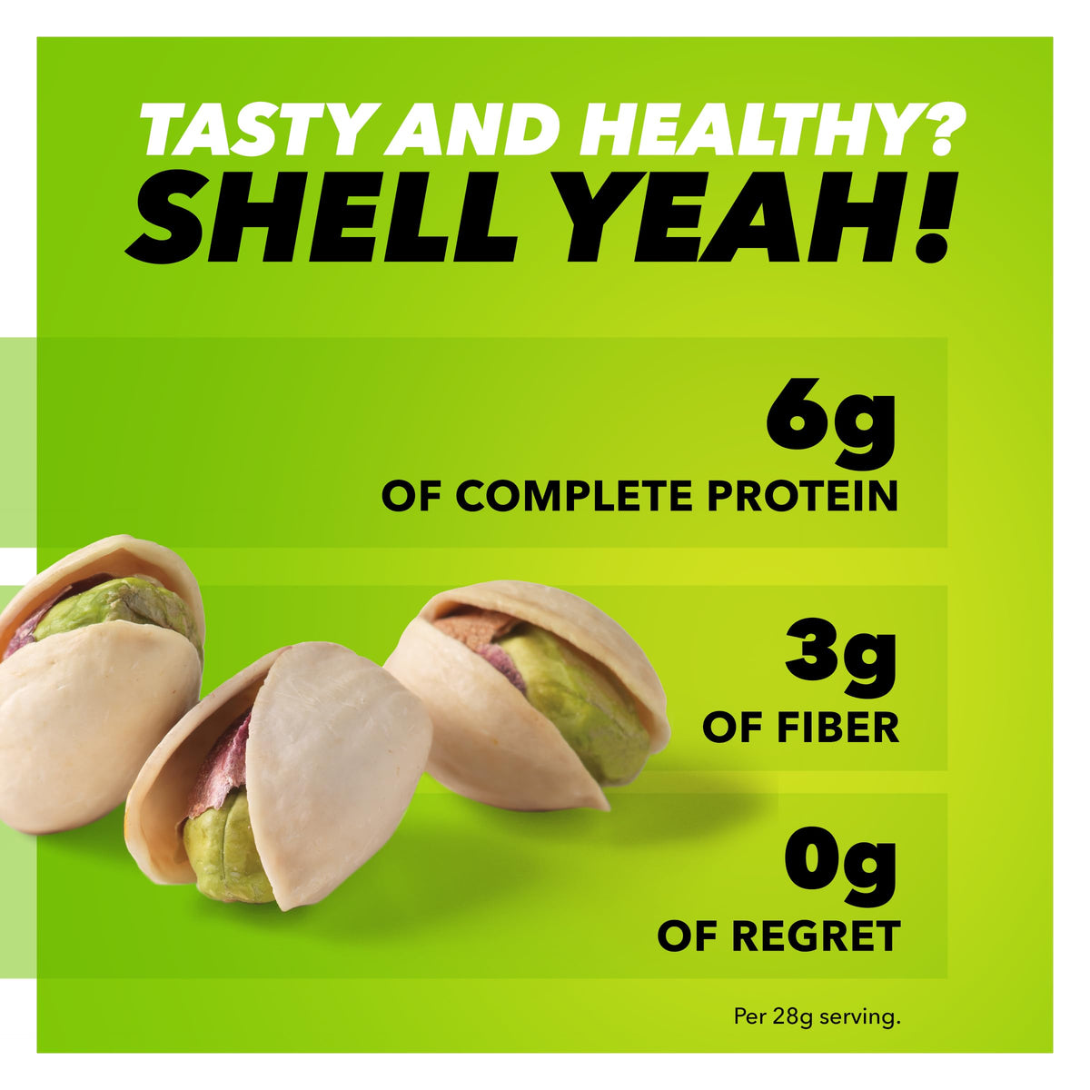 Close-up of Wonderful Pistachios in-shell, roasted and salted for quick protein-powered snacking.