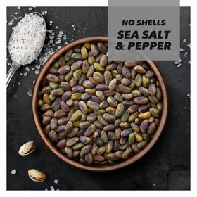 Close-up of seasoned kernels from Wonderful Pistachios No Shells Sea Salt & Pepper