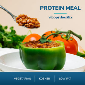 WonderSlim soy protein 12g per serving detail highlights protein-rich meal.