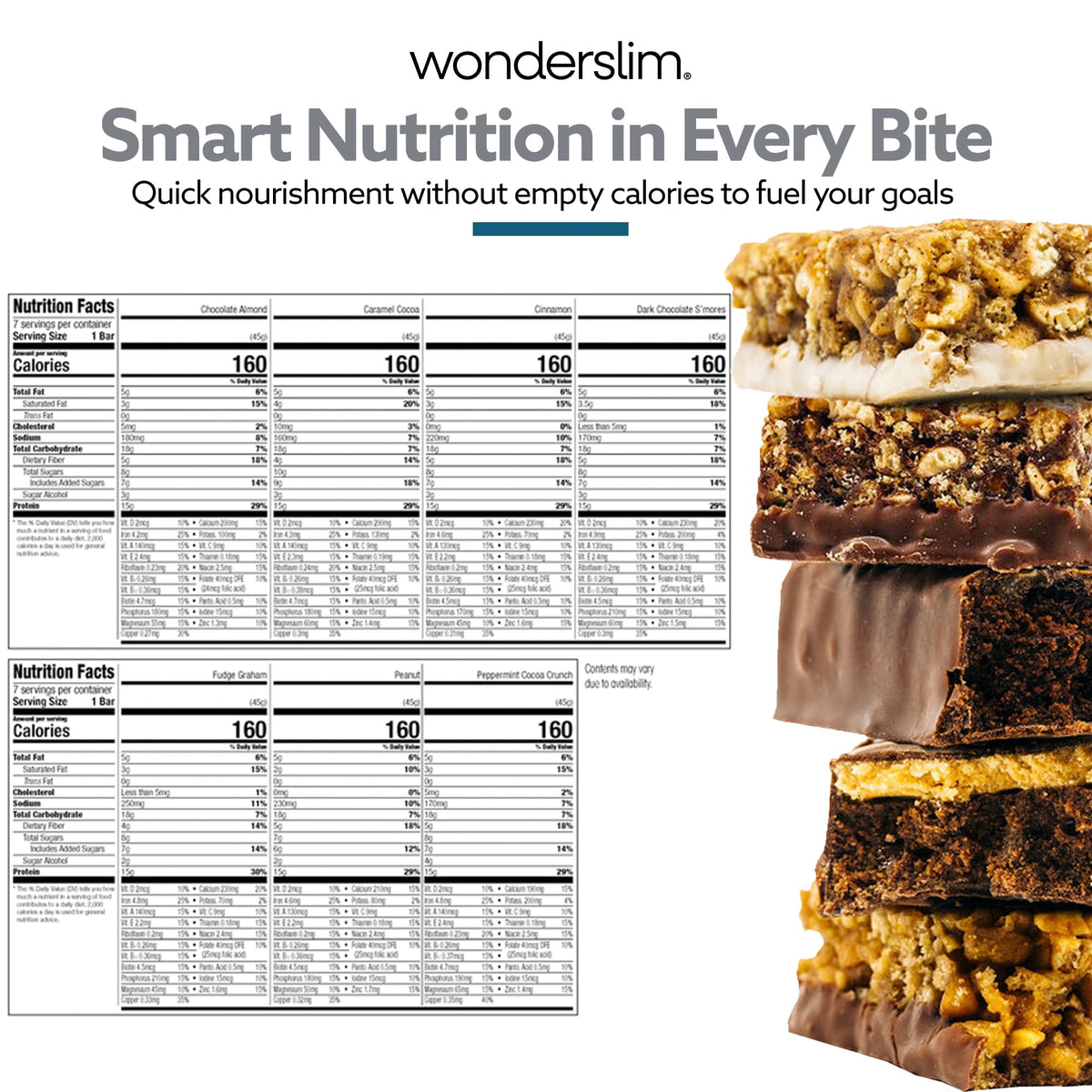 WonderSlim foil-pack reseal feature keeps bars fresh for later.