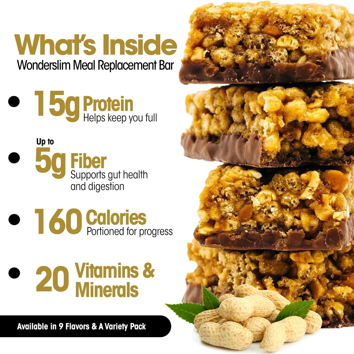 WonderSlim gluten-free label on bar emphasizing allergy-conscious option.