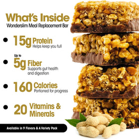 WonderSlim gluten-free label on bar emphasizing allergy-conscious option.