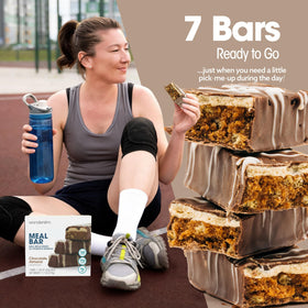 WonderSlim bar in basket; balanced mid-day snack.