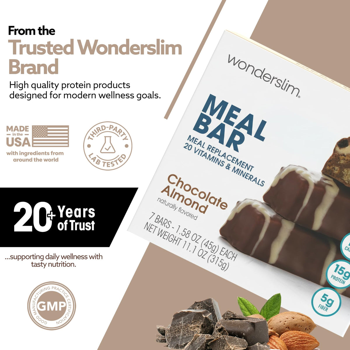 WonderSlim bar in gym bag; supports post-workout recovery.