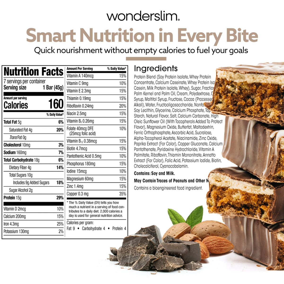 WonderSlim bar on-the-go; quick energy between meetings.