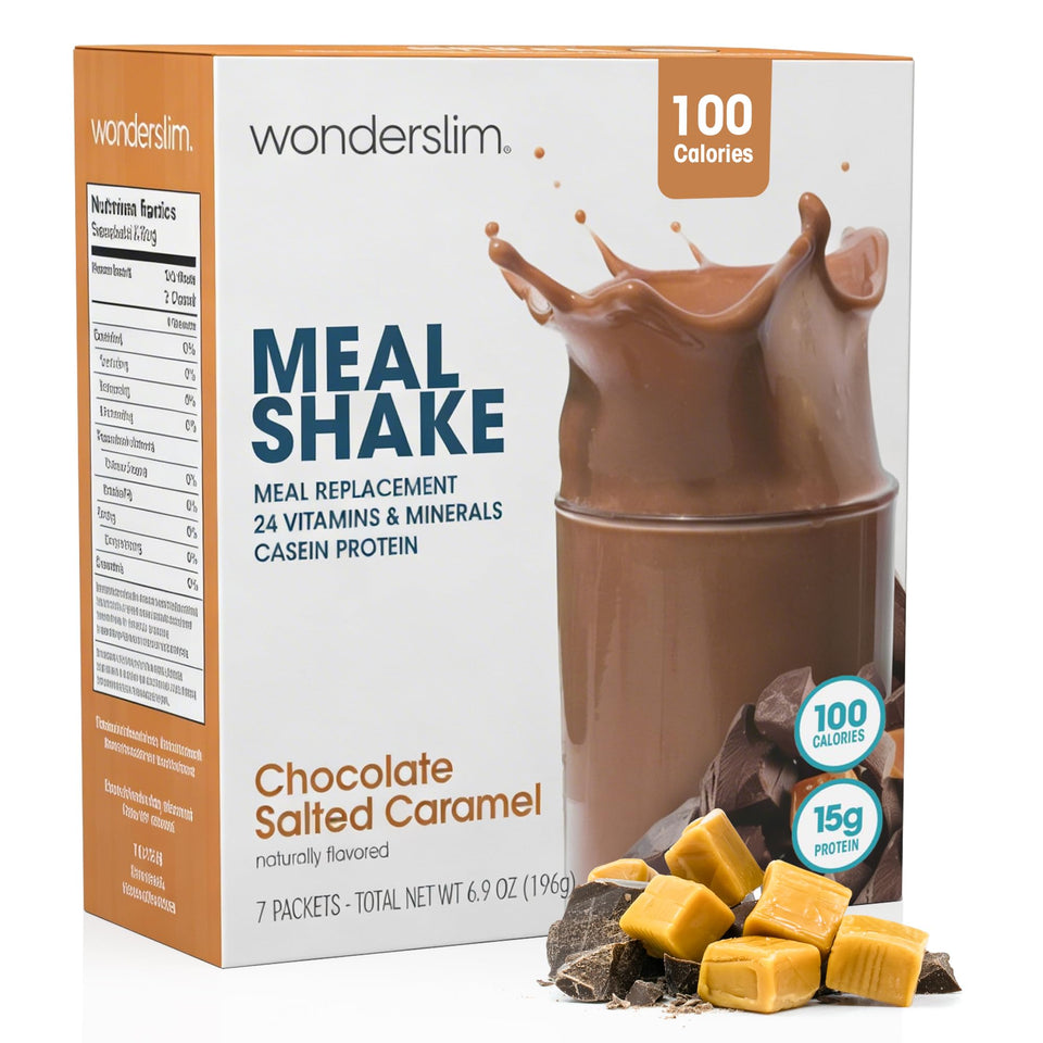 WonderSlim shake container shows creamy texture for a satisfying meal.