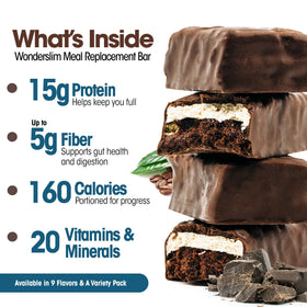 WonderSlim bar close-up texture highlighting protein-rich bite for a satisfying snack.