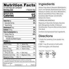 USA-made, gluten-free WonderSlim Fiber Drink Very Berry label and taste-tested assurance.