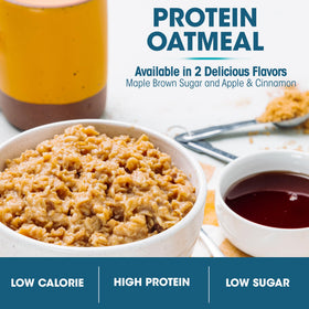 WonderSlim Instant Protein Oatmeal Apple Cinnamon served in a bowl for a satisfying breakfast.