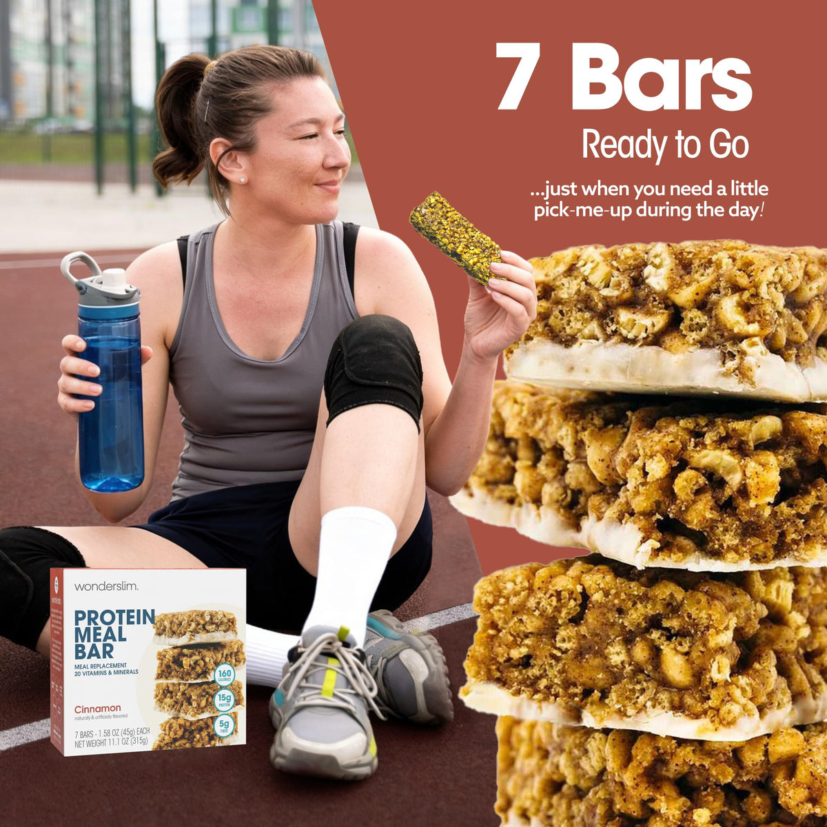 WonderSlim Cinnamon bar on-the-go pack for busy days.