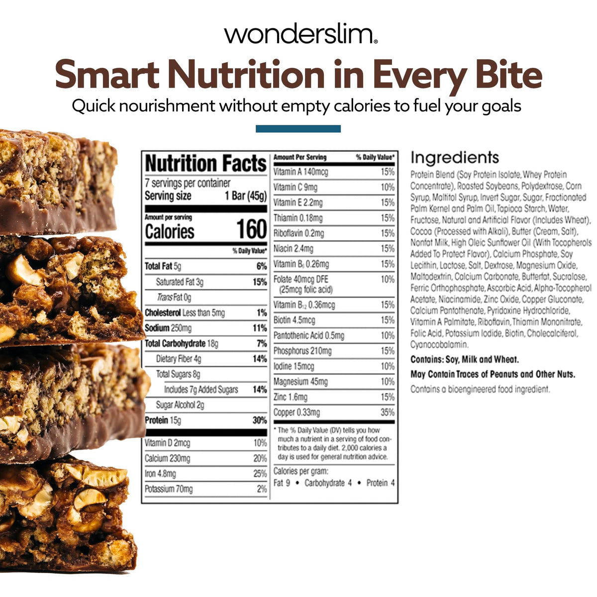 On-the-go WonderSlim fudge graham bar enjoyed during a busy day
