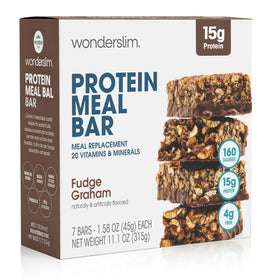 WonderSlim fudge graham bar packaging for convenient on-the-go snacking