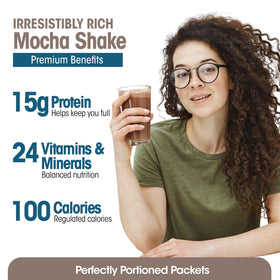 WonderSlim Mocha Cream glass shows a convenient on-the-go protein option