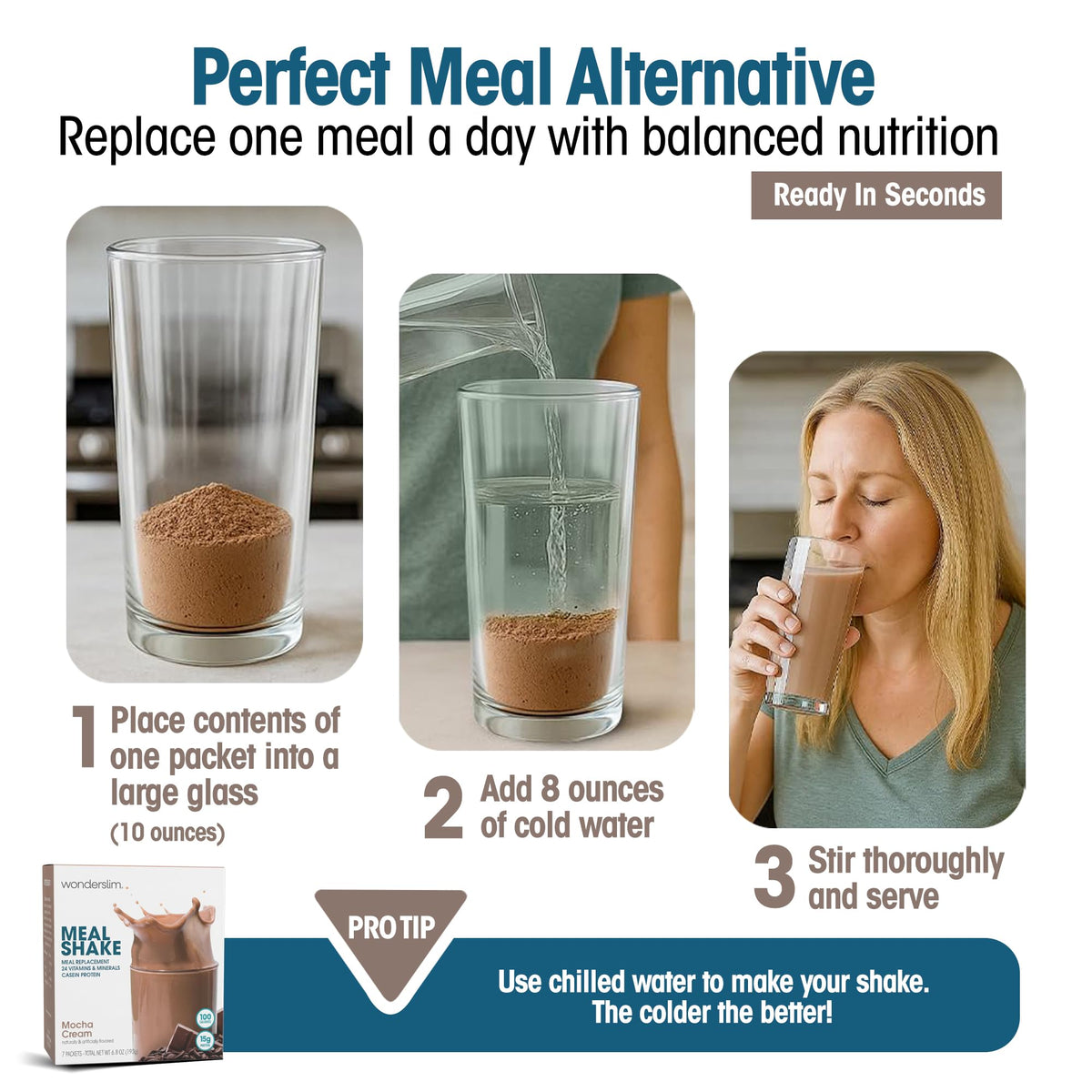 WonderSlim Mocha Cream gluten-free badge indicates suitability for gluten-free diets