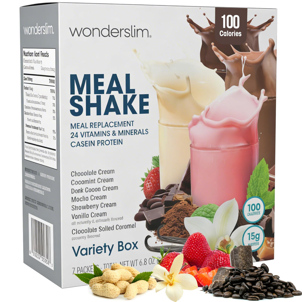 WonderSlim meal replacement variety-pack box-front showing on-the-go breakfast option