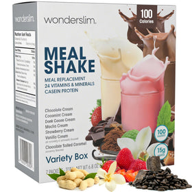 WonderSlim meal replacement variety-pack box-front showing on-the-go breakfast option