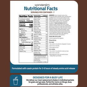 WonderSlim Chocolate Cream shake with workout gear signals post-workout recovery support.