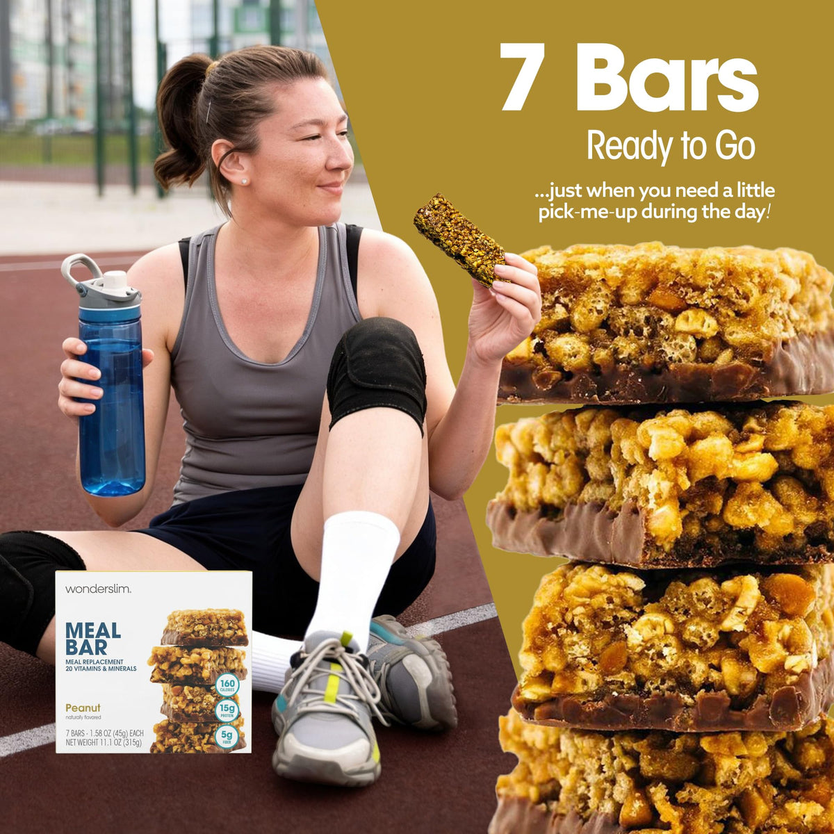WonderSlim on-the-go snack pack demonstrates portable protein for travel or work.