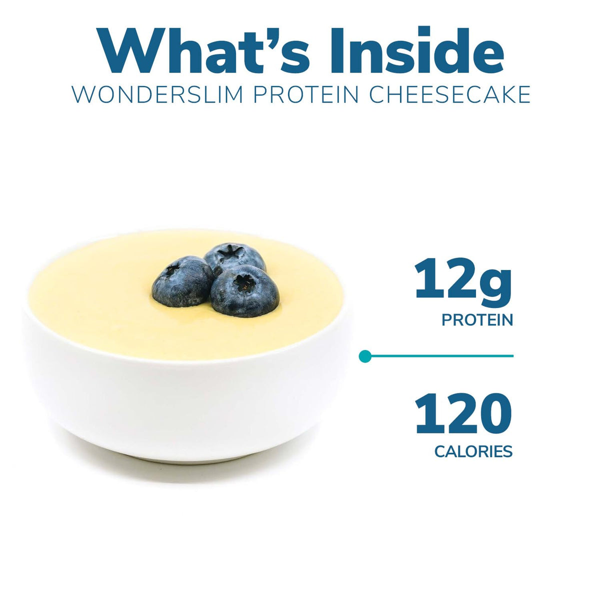Close-up showing creamy cheesecake texture in WonderSlim Protein Cake.
