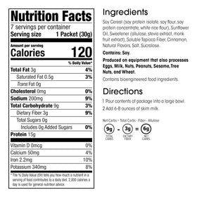 WonderSlim Protein Cereal Cinnamon dry-serving close-up showing texture and fiber