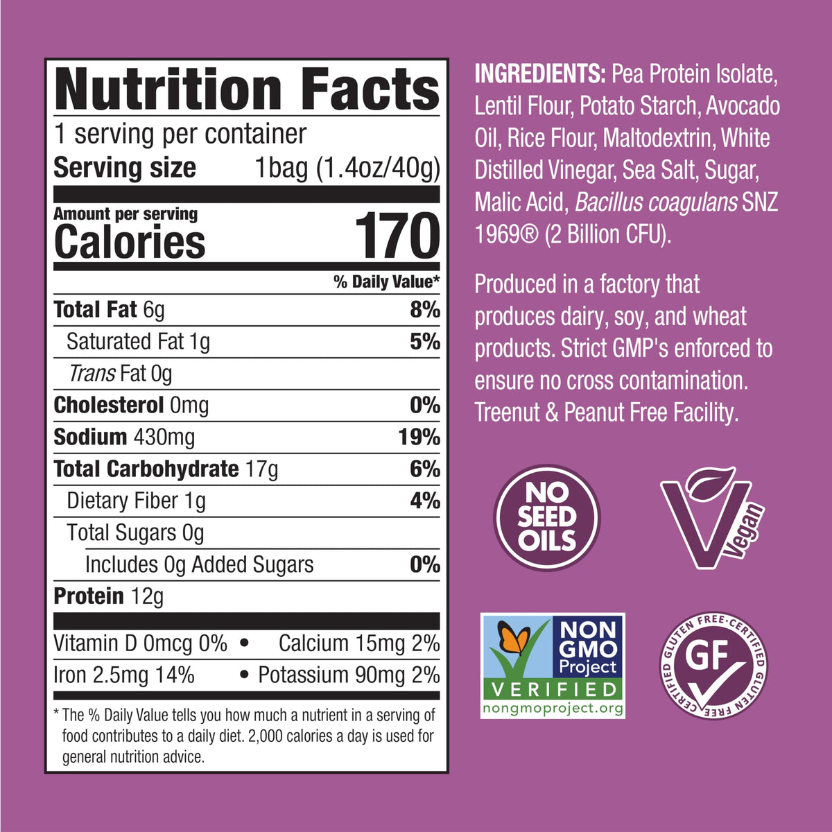 WonderSlim protein chips probiotics vegan label visible