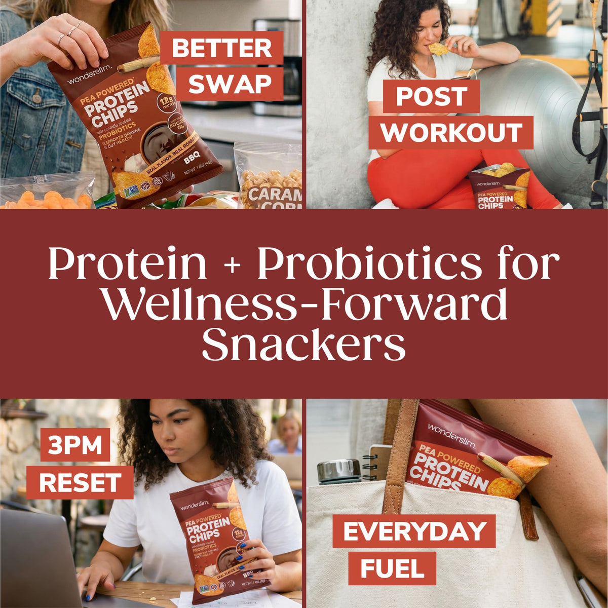 WonderSlim SNZ1969 probiotic chips emphasizing gut-friendly benefits