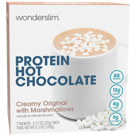 WonderSlim protein hot chocolate cup with rich flavor and 12g protein