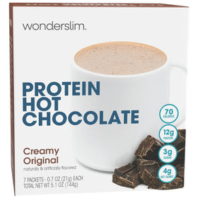 WonderSlim protein hot chocolate cup ready for a cozy post-workout treat.