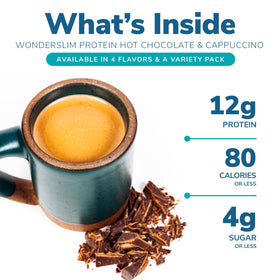 WonderSlim protein hot drink variety pack flavor options for a comforting mug