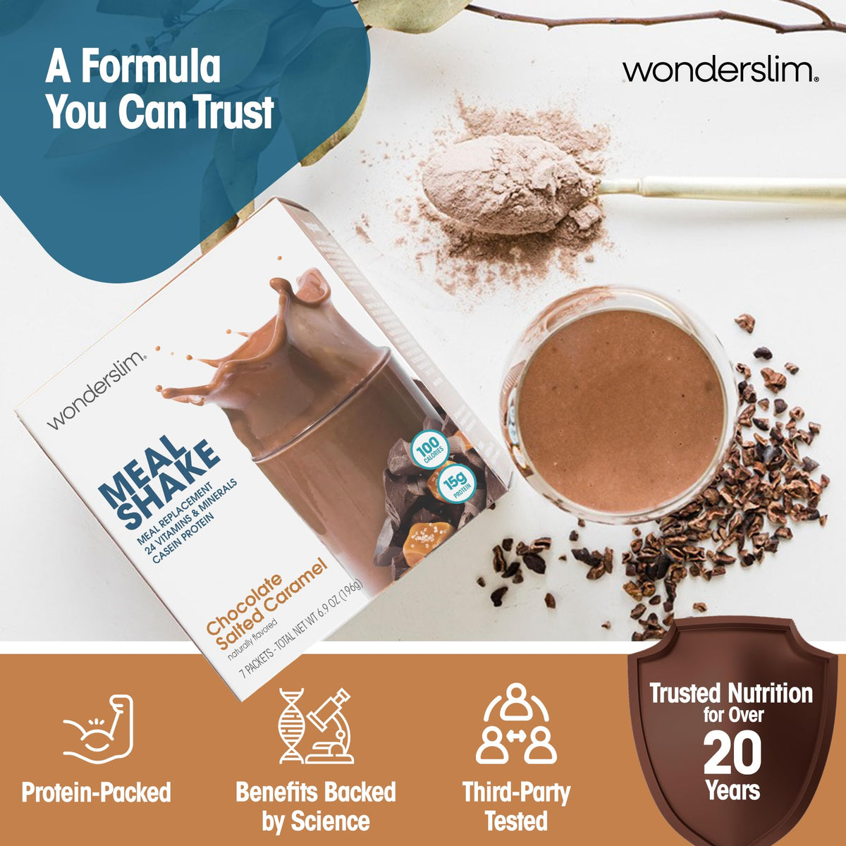 WonderSlim calcium caseinate protein for slow release.
