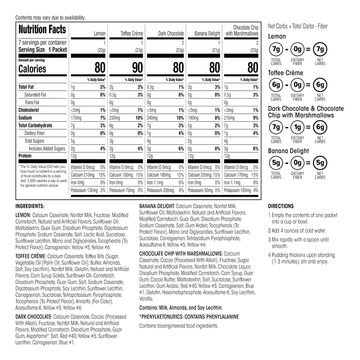 WonderSlim Protein Pudding gluten-free label indicates gluten-free formulation.