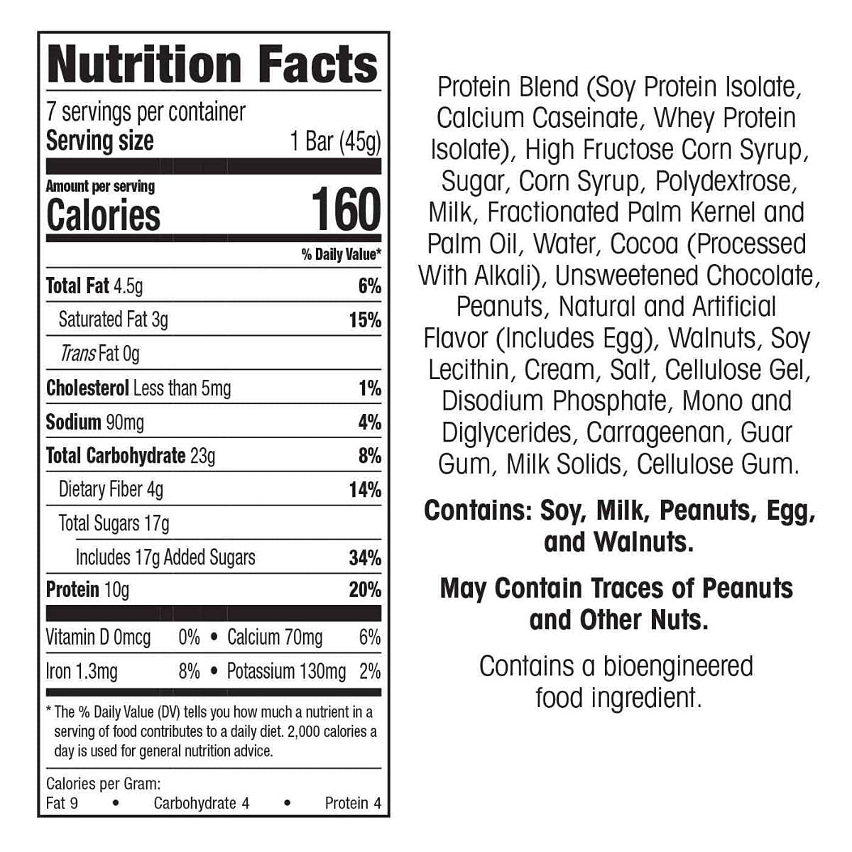 WonderSlim Protein Snack Bar Caramel Brownie Nut closeup with caramel and nuts texture