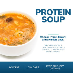 WonderSlim Protein Soup nutrition label showing 12g protein and no fat