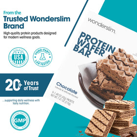 WonderSlim chocolate wafer close-up reveals rich cream and satisfying texture.