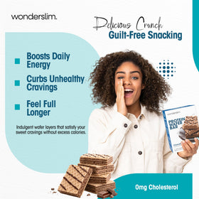 WonderSlim Protein Wafer Bar on-the-go – convenient, portable snack.