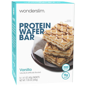 WonderSlim protein wafer vanilla crunch provides an on-the-go energy boost.