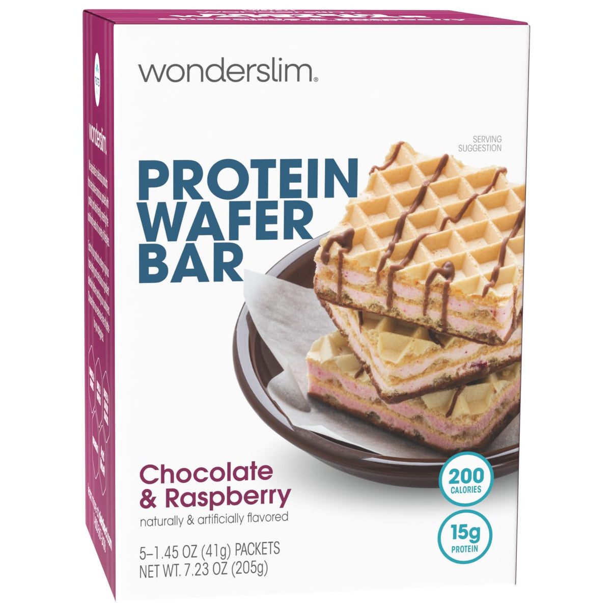 WonderSlim Raspberry Protein Wafer Bar crunch highlights on-the-go snack