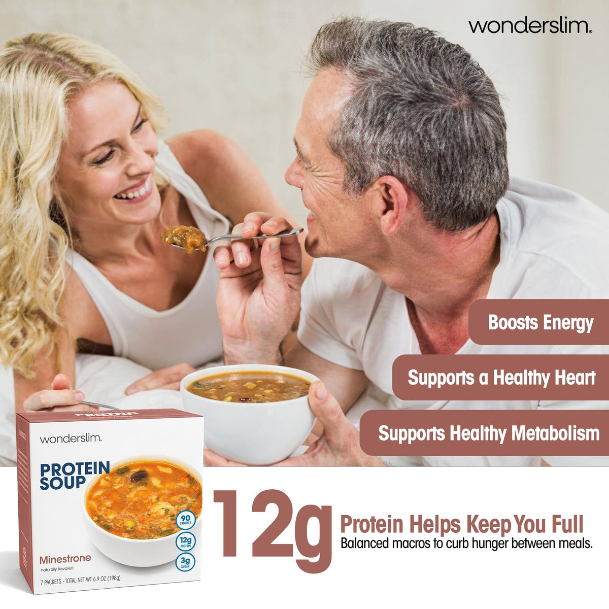 WonderSlim soup spoon-serve: ready-to-enjoy meal in seconds.