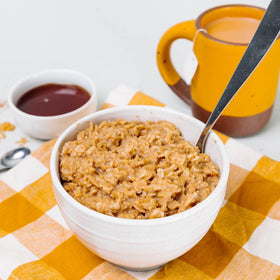 Steaming bowl of WonderSlim protein oatmeal ready to enjoy