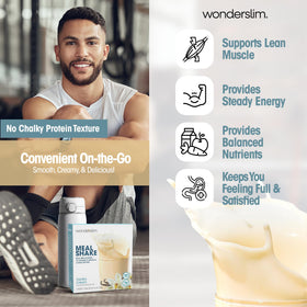 WonderSlim Vanilla Cream shake in glass with creamy texture