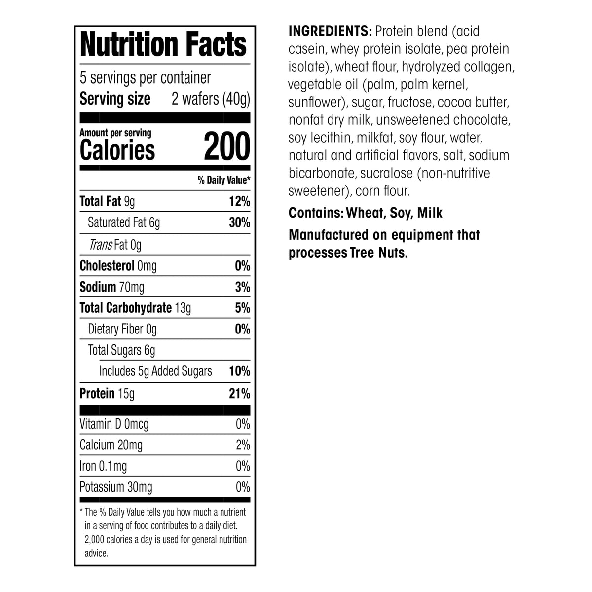 WonderSlim vanilla protein wafer ingredients emphasize quality and flavor.