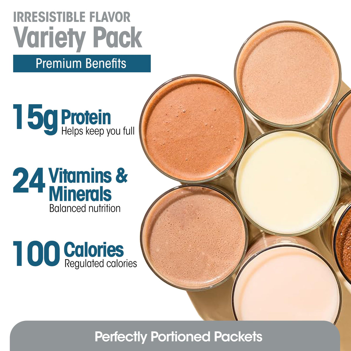 WonderSlim variety-pack flavors display for quick, satisfying meals