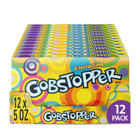 Wonka Everlasting Gobstopper packaging with rainbow candies, ideal for gifting.